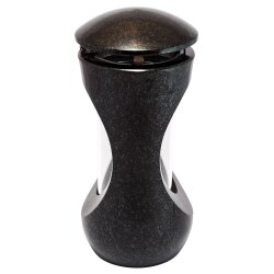 Stilvolle Grablampe Classic aus echtem Granit H&ouml;he 25 cm / &Oslash; 12,5 cm