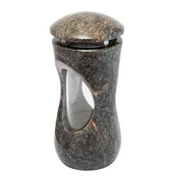 Stilvolle Grablampe Classic aus echtem Granit Himalaya Höhe 25 cm / Ø 12,5 cm