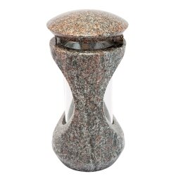 Stilvolle Grablampe Classic aus echtem Granit Paradiso Höhe 25 cm / Ø 12,5 cm
