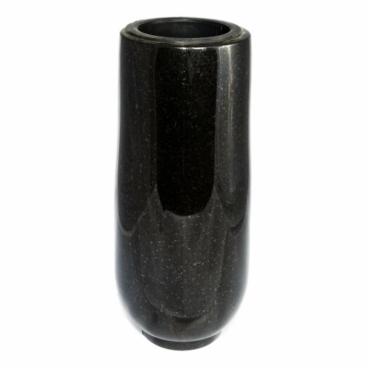 Klassische Grabvase aus echtem Granit Höhe 27,5 cm / Ø 12 cm Schwedisch Black