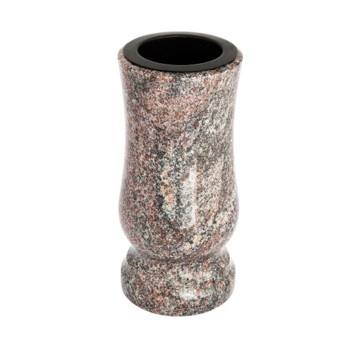 Stilvolle Grabvase aus echtem Granit Paradiso Höhe 20 cm / Ø 10 cm