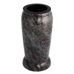 Moderne Grabvase aus echtem Granit Orion (dunkel) Höhe 23 cm / Ø 12 cm